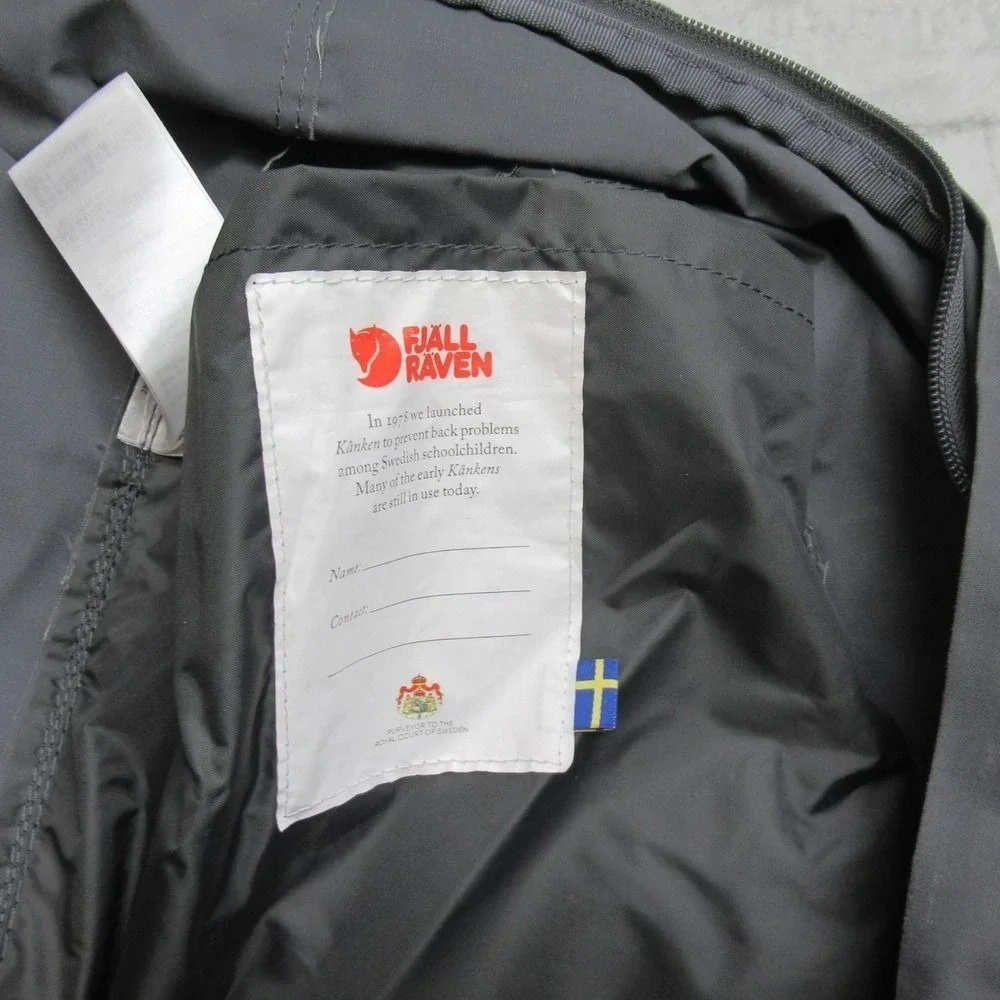 Fjallraven Kanken Backpack Bag Mens Medium Gray Durable Adjustable Strap Travel